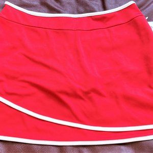 NWT Women Tennis Skort Skirt Size Large Shorts K-Swiss Red White Trim Waist 34"